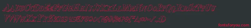 BloodCrowShadowCondensedItalic Font – Red Fonts on Black Background