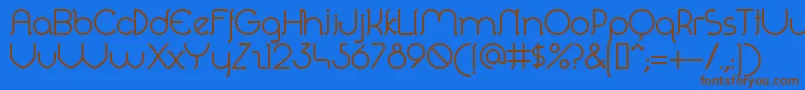 Perolet-Schriftart – Braune Schriften auf blauem Hintergrund