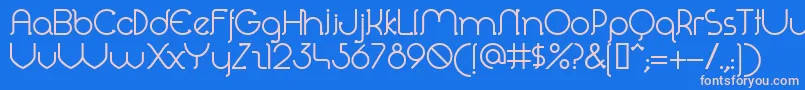 フォントPerolet – ピンクの文字、青い背景
