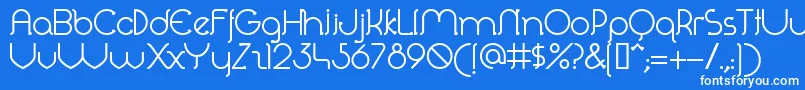 フォントPerolet – 青い背景に白い文字