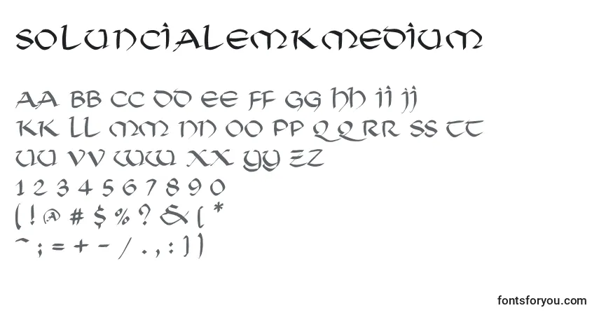 Czcionka SoluncialemkMedium – alfabet, cyfry, specjalne znaki