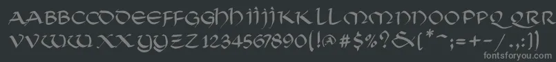 フォントSoluncialemkMedium – 黒い背景に灰色の文字