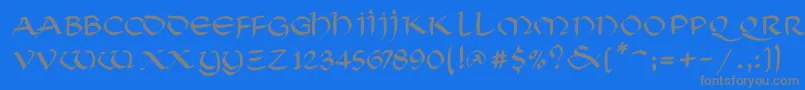 フォントSoluncialemkMedium – 青い背景に灰色の文字