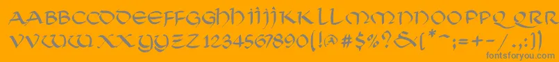 SoluncialemkMedium-Schriftart – Graue Schriften auf orangefarbenem Hintergrund