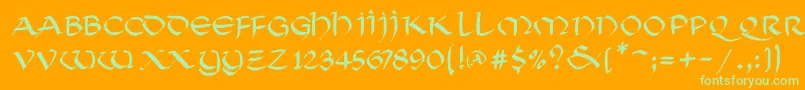 SoluncialemkMedium Font – Green Fonts on Orange Background