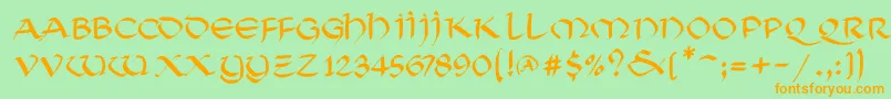 SoluncialemkMedium Font – Orange Fonts on Green Background