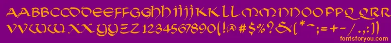 SoluncialemkMedium Font – Orange Fonts on Purple Background