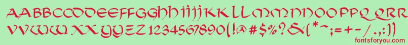 SoluncialemkMedium Font – Red Fonts on Green Background