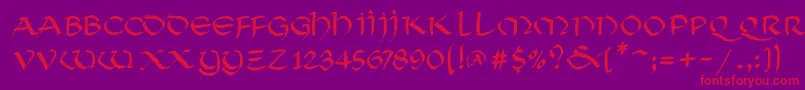 SoluncialemkMedium-Schriftart – Rote Schriften auf violettem Hintergrund