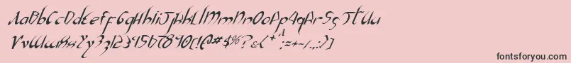 フォントXaphanIiItalic – ピンクの背景に黒い文字