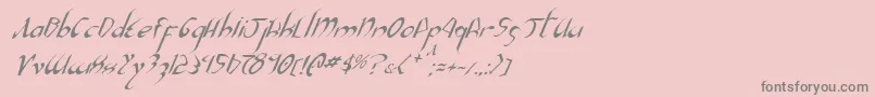 フォントXaphanIiItalic – ピンクの背景に灰色の文字