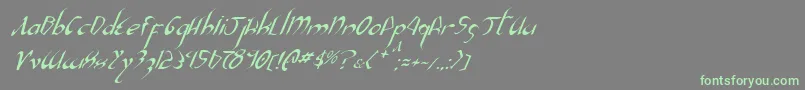 フォントXaphanIiItalic – 灰色の背景に緑のフォント