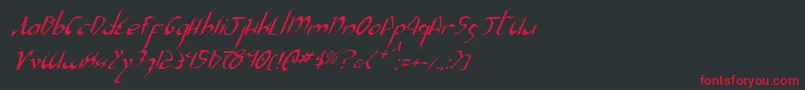 フォントXaphanIiItalic – 黒い背景に赤い文字