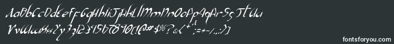 フォントXaphanIiItalic – 黒い背景に白い文字