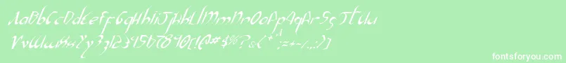 フォントXaphanIiItalic – 緑の背景に白い文字