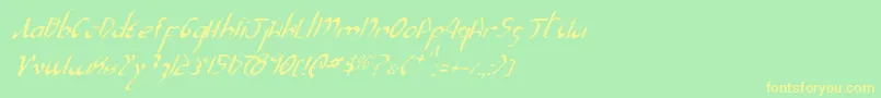 XaphanIiItalic Font – Yellow Fonts on Green Background