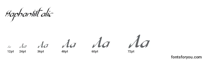 Размеры шрифта XaphanIiItalic