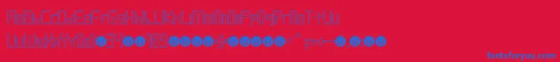 LevenTrazeItalic-fontti – siniset fontit punaisella taustalla