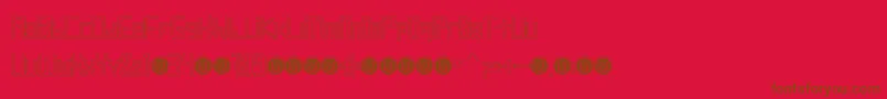LevenTrazeItalic-Schriftart – Braune Schriften auf rotem Hintergrund