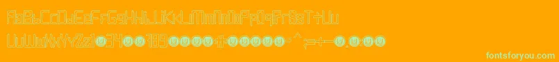 Fonte LevenTrazeItalic – fontes verdes em um fundo laranja