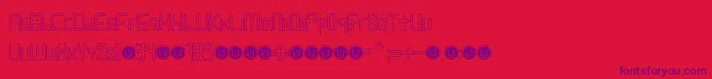 LevenTrazeItalic-Schriftart – Violette Schriften auf rotem Hintergrund