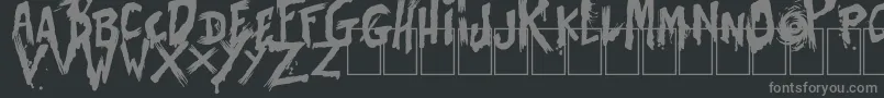 BatesShower-fontti – harmaat kirjasimet mustalla taustalla