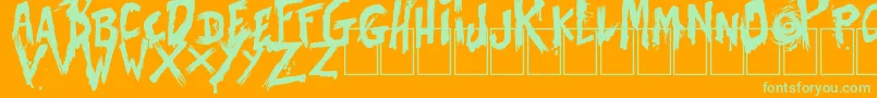 BatesShower Font – Green Fonts on Orange Background