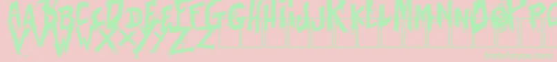 BatesShower Font – Green Fonts on Pink Background