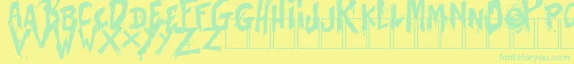 BatesShower Font – Green Fonts on Yellow Background