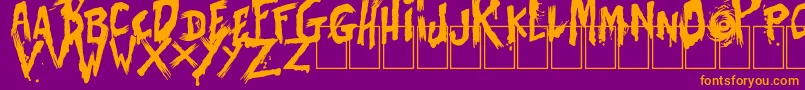 BatesShower Font – Orange Fonts on Purple Background