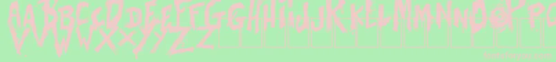 BatesShower-fontti – vaaleanpunaiset fontit vihreällä taustalla
