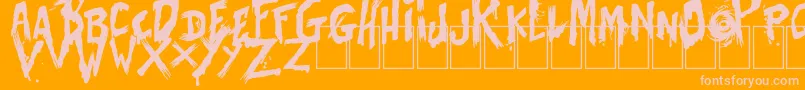 BatesShower Font – Pink Fonts on Orange Background