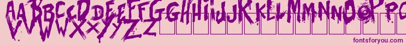 BatesShower-Schriftart – Violette Schriften auf rosa Hintergrund