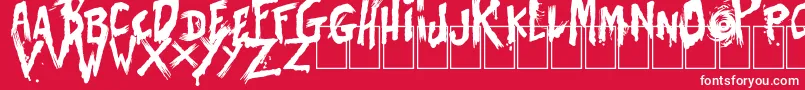 BatesShower Font – White Fonts on Red Background