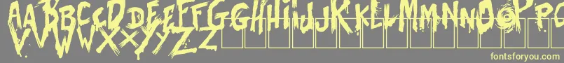 BatesShower-fontti – keltaiset fontit harmaalla taustalla