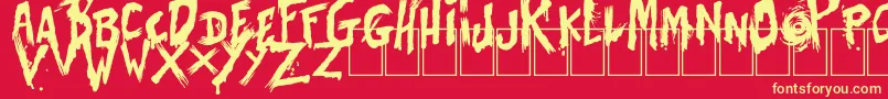 BatesShower Font – Yellow Fonts on Red Background