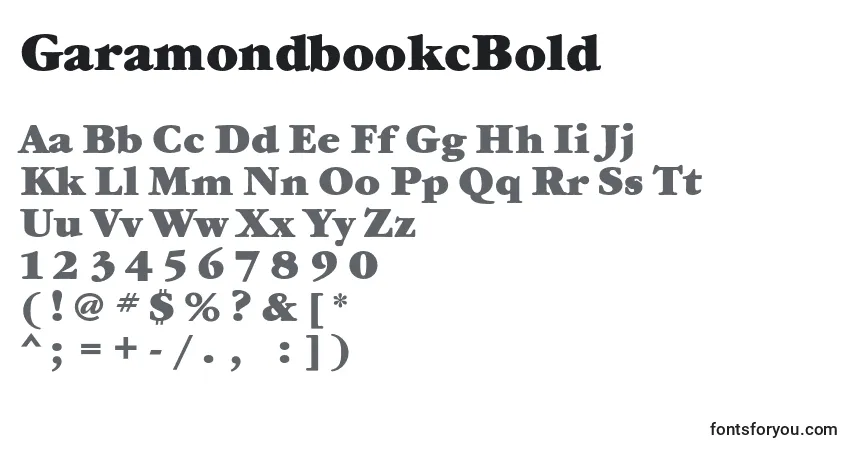 A fonte GaramondbookcBold – alfabeto, números, caracteres especiais