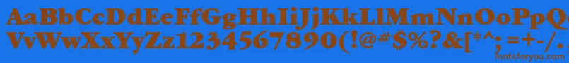 フォントGaramondbookcBold – 茶色の文字が青い背景にあります。