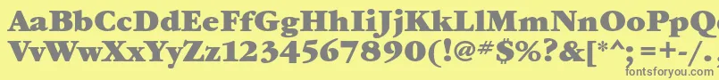 フォントGaramondbookcBold – 黄色の背景に灰色の文字