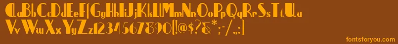 Anchorsteamnf Font – Orange Fonts on Brown Background