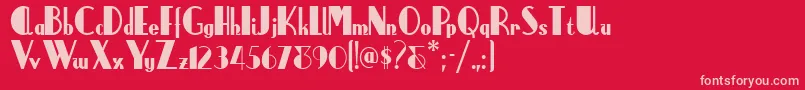 Anchorsteamnf Font – Pink Fonts on Red Background