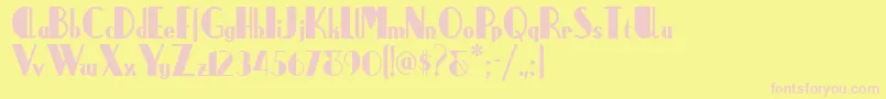 Anchorsteamnf Font – Pink Fonts on Yellow Background