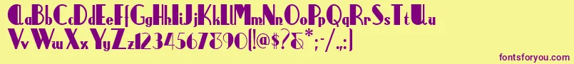 Anchorsteamnf Font – Purple Fonts on Yellow Background