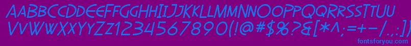 SfDiegoSansOblique Font – Blue Fonts on Purple Background