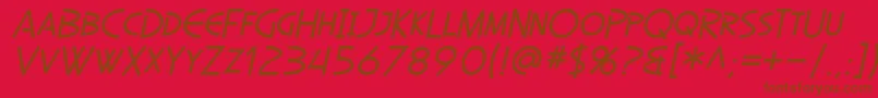 SfDiegoSansOblique Font – Brown Fonts on Red Background