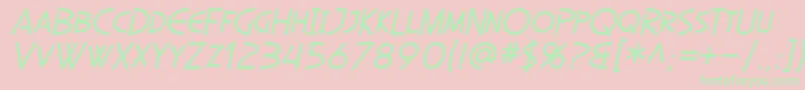 SfDiegoSansOblique Font – Green Fonts on Pink Background