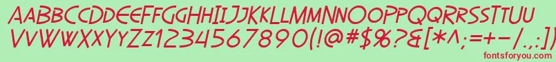 SfDiegoSansOblique Font – Red Fonts on Green Background