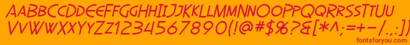 SfDiegoSansOblique Font – Red Fonts on Orange Background