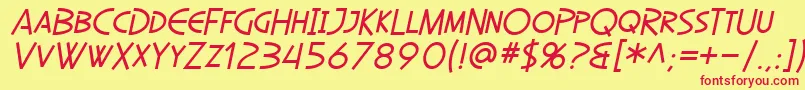 SfDiegoSansOblique Font – Red Fonts on Yellow Background