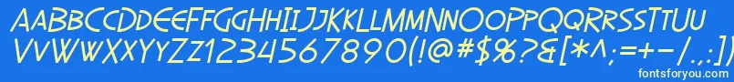 SfDiegoSansOblique Font – Yellow Fonts on Blue Background